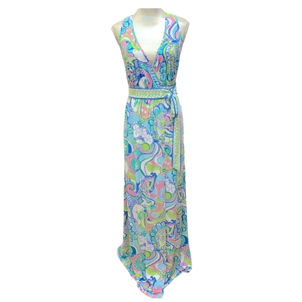 Lilly Pulitzer BELLINA Conch Republic SEASHELL Maxi Dress  SizeXS - Picture 3 of 14